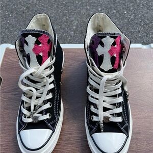 ⚠️CUSTOM⚠️ Converse All star with Chrome Hearts details. All sizes available